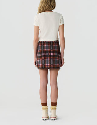 Woll-Kaschmir-Wickel-Mini Rock Tartan