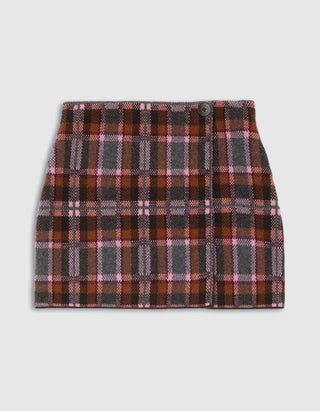 Woll-Kaschmir-Wickel-Mini Rock Tartan