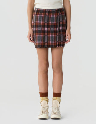 Woll-Kaschmir-Wickel-Mini Rock Tartan
