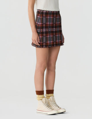 Woll-Kaschmir-Wickel-Mini Rock Tartan
