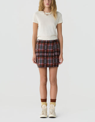 Woll-Kaschmir-Wickel-Mini Rock Tartan