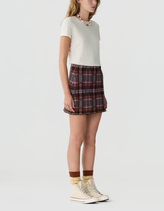 Woll-Kaschmir-Wickel-Mini Rock Tartan