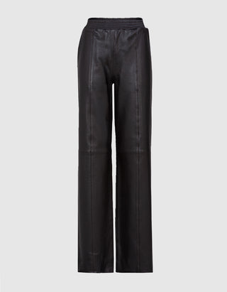 Barrel-Leg Lammleder-Hose Lucca mit elastischem Bund