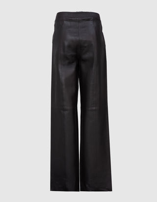 Barrel-Leg Lammleder-Hose Lucca mit elastischem Bund