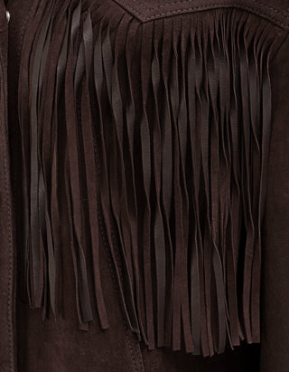 Veloursleder-Jacke Ginny mit Fransen