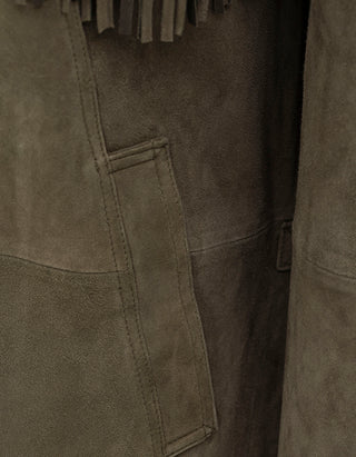 Veloursleder-Jacke Ginny mit Fransen