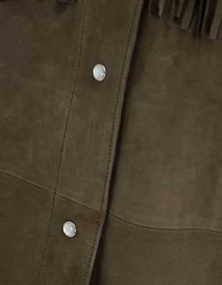 Veloursleder-Jacke Ginny mit Fransen