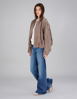 Oversize Veloursleder-Jacke Meghan