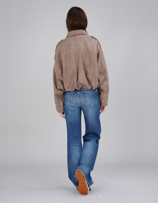 Oversize Veloursleder-Jacke Meghan