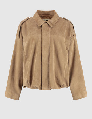 Oversize Veloursleder-Jacke Meghan
