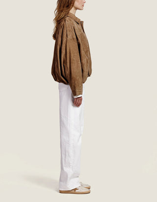 Oversize Veloursleder-Jacke Meghan