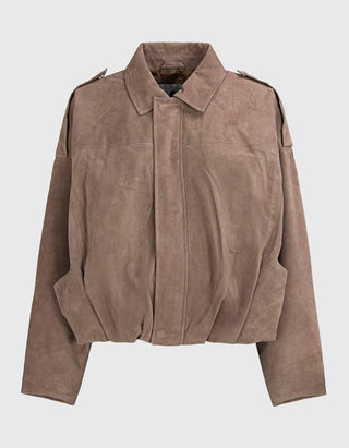 Oversize Veloursleder-Jacke Meghan