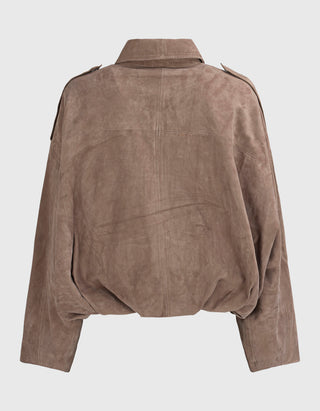 Oversize Veloursleder-Jacke Meghan