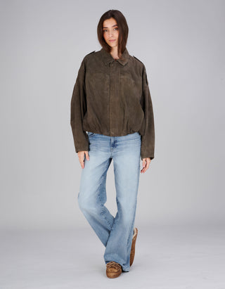 Oversize Veloursleder-Jacke Meghan