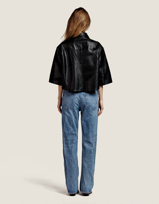 Cropped Lederhemd Mila