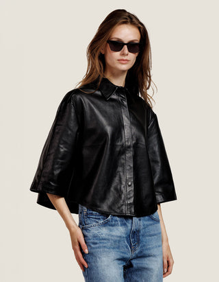 Cropped Lederhemd Mila