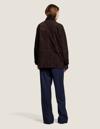 Veloursleder-Jacke Gabby mit Kordkragen