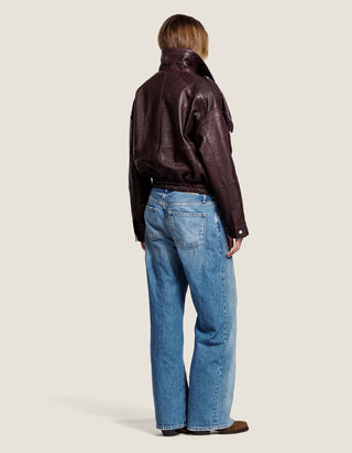 Bomber-Lederjacke Holly im Vintagelook