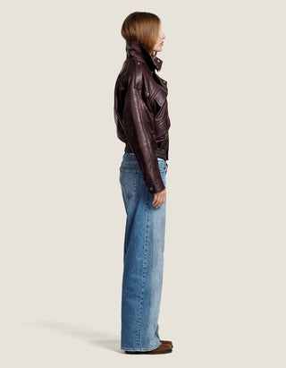 Bomber-Lederjacke Holly im Vintagelook
