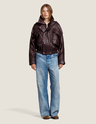 Bomber-Lederjacke Holly im Vintagelook