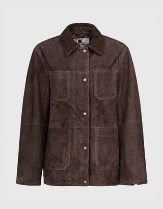 Veloursleder-Jacke Gabby mit Kordkragen