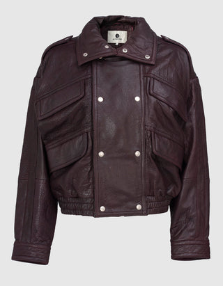Bomber-Lederjacke Holly im Vintagelook