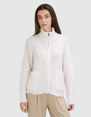 Grobstrick-Cardigan Cashmere Silk Open