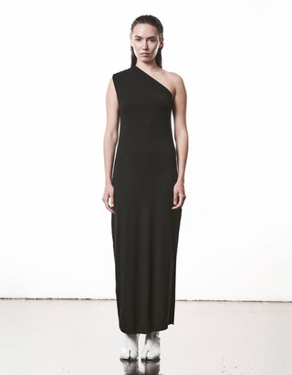 One-Shoulder Maxi-Kleid mit Seidenanteil