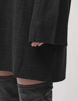Oversize Fleece-Kleid mit Stehkragen