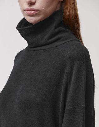 Oversize Fleece-Kleid mit Stehkragen