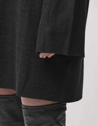 Oversize Fleece-Kleid mit Stehkragen