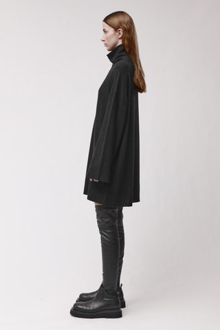 Oversize Fleece-Kleid mit Stehkragen