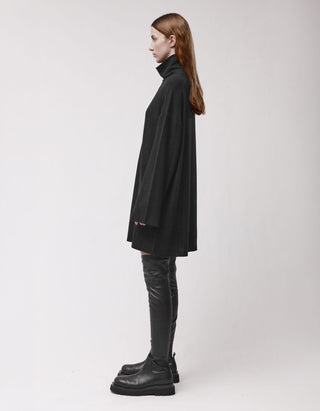 Oversize Fleece-Kleid mit Stehkragen