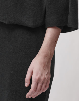 Fleece-Midi-Kleid mit Schlitz