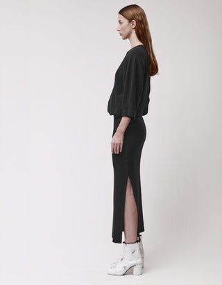 Fleece-Midi-Kleid mit Schlitz
