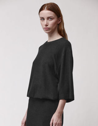 Fleece-Midi-Kleid mit Schlitz