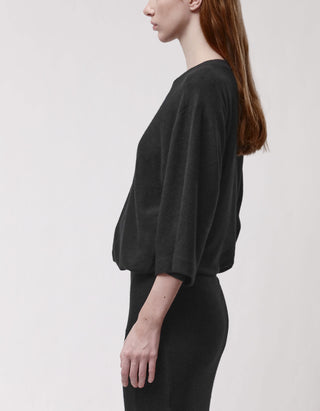 Fleece-Midi-Kleid mit Schlitz
