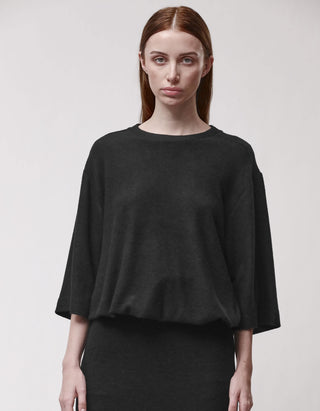 Fleece-Midi-Kleid mit Schlitz