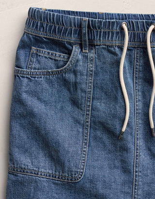 Jeans-Mini Rock mit Tunnelzug