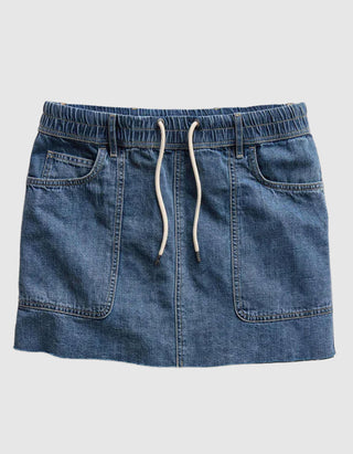 Jeans-Mini Rock mit Tunnelzug