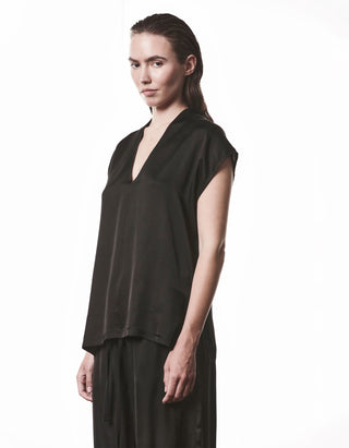 Loose-Fit Satin Blusen-Shirt