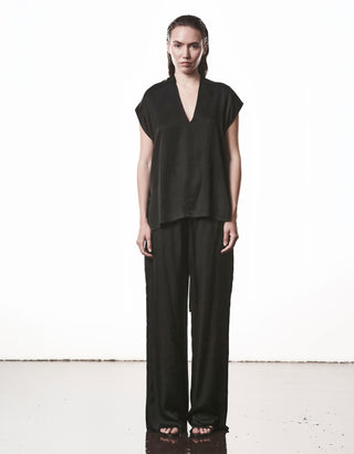 Loose-Fit Satin Blusen-Shirt