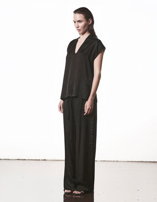 Loose-Fit Satin Blusen-Shirt