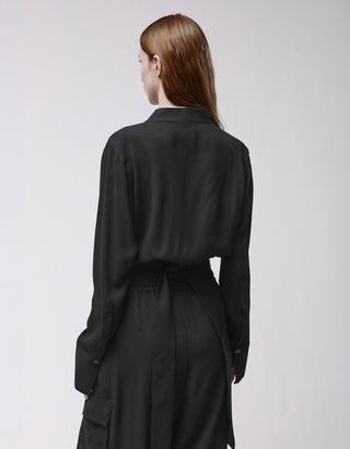Wickelbluse mit Bindedetail