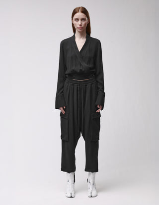 Wickelbluse mit Bindedetail