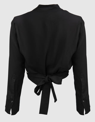 Wickelbluse mit Bindedetail