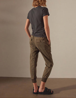 Cropped Hose Mixed Media mit elastischem Bund