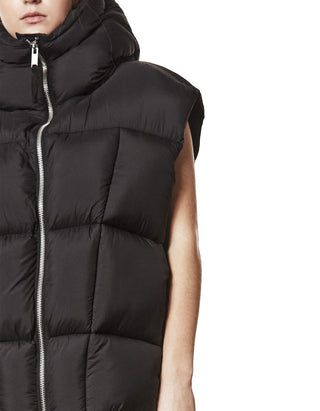 Oversize Puffer-Weste mit Kapuze