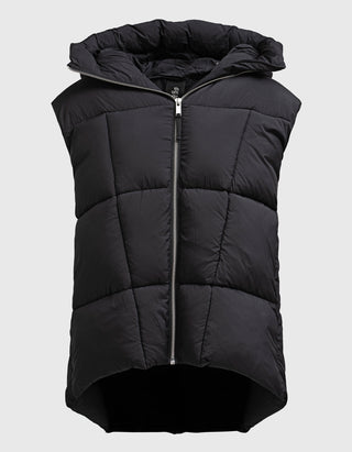 Oversize Puffer-Weste mit Kapuze