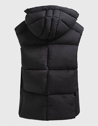 Oversize Puffer-Weste mit Kapuze